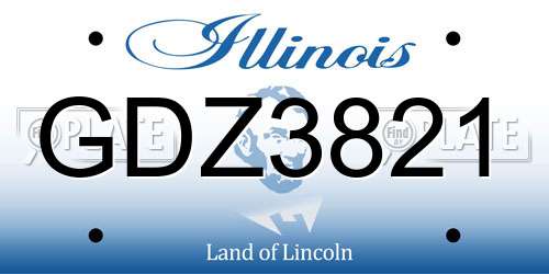 GDZ3821 Illinois License Plate