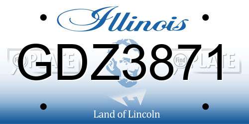 GDZ3871 Illinois License Plate