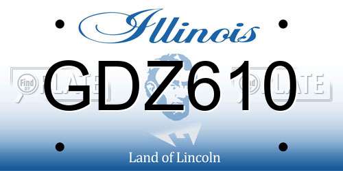 GDZ610 Illinois License Plate