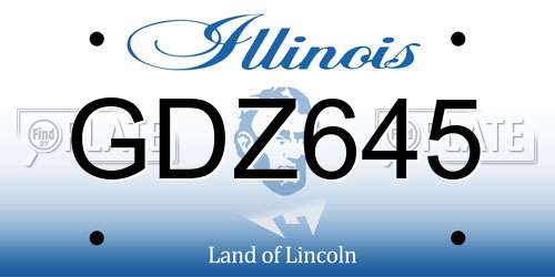 GDZ645 Illinois License Plate
