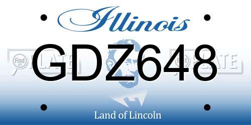 GDZ648 Illinois License Plate