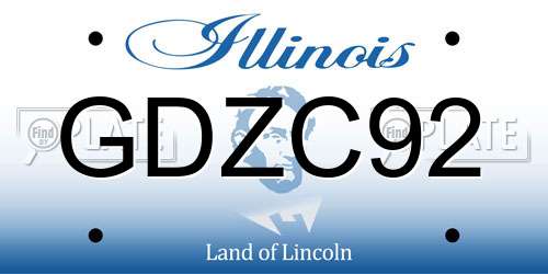 GDZC92 Illinois License Plate