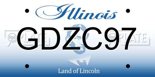 GDZC97 Illinois License Plate