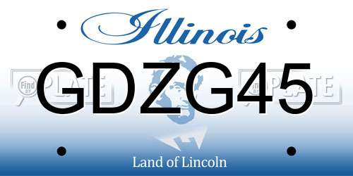 GDZG45 Illinois License Plate