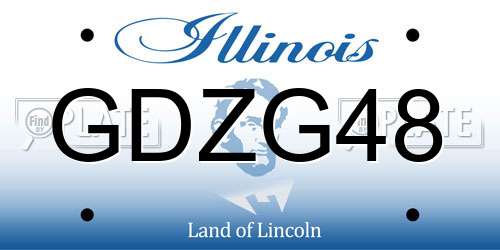 GDZG48 Illinois License Plate