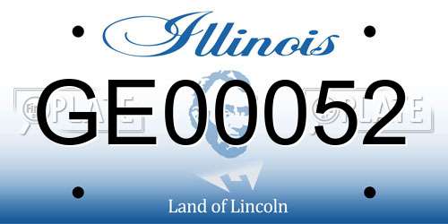 GE00052 Illinois License Plate