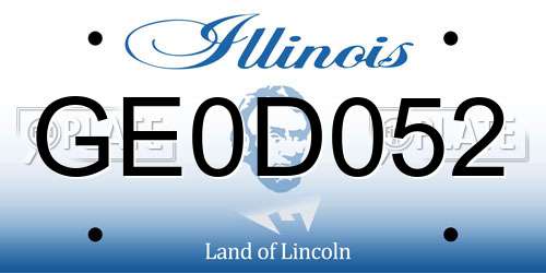 GE0D052 Illinois License Plate