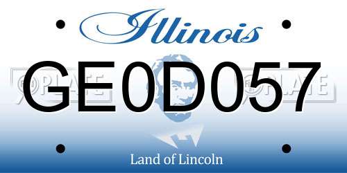 GE0D057 Illinois License Plate
