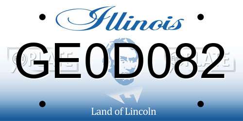 GE0D082 Illinois License Plate