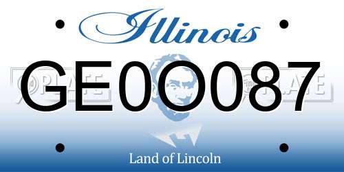 GE0O087 Illinois License Plate