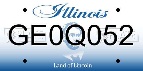 GE0Q052 Illinois License Plate