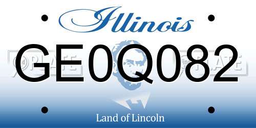 GE0Q082 Illinois License Plate