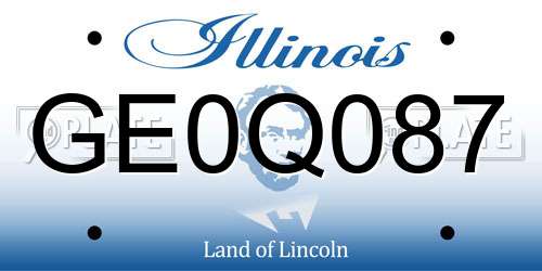 GE0Q087 Illinois License Plate