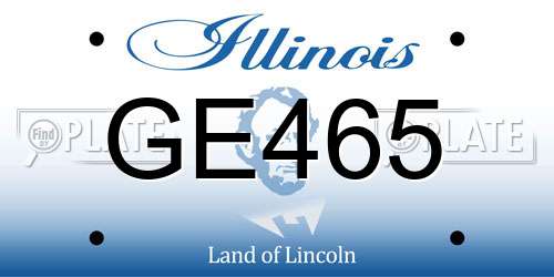 GE465 Illinois License Plate