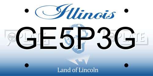 GE5P3G Illinois License Plate