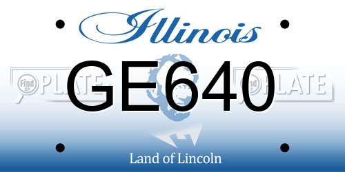 GE640 Illinois License Plate
