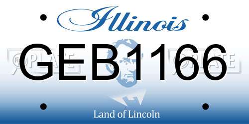 GEB1166 Illinois License Plate