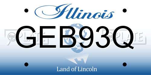 GEB93Q Illinois License Plate