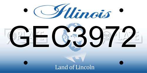 GEC3972 Illinois License Plate