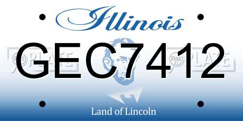 GEC7412 Illinois License Plate