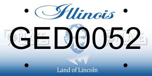 GED0052 Illinois License Plate