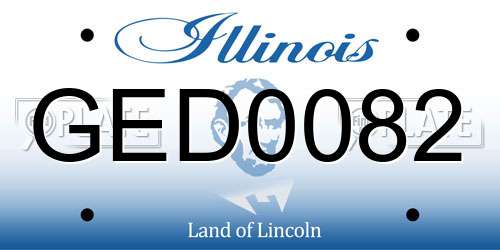GED0082 Illinois License Plate