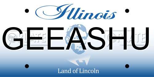 GEEASHU Illinois License Plate