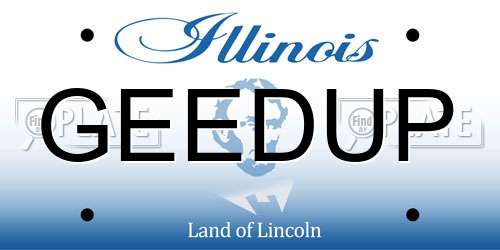 GEEDUP Illinois License Plate