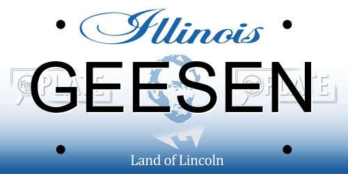 GEESEN Illinois License Plate