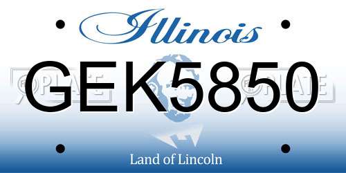 GEK5850 Illinois License Plate
