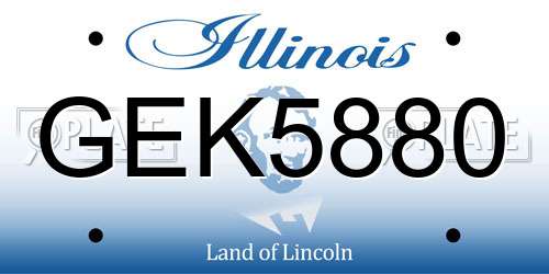 GEK5880 Illinois License Plate