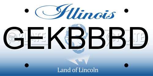 GEKBBBD Illinois License Plate