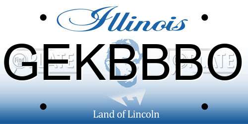 GEKBBBO Illinois License Plate