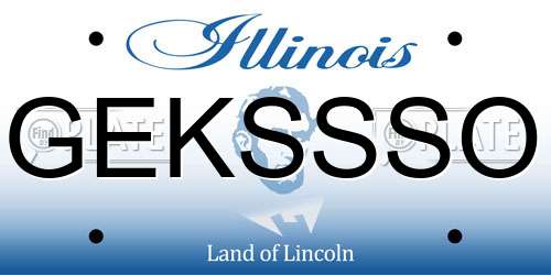 GEKSSSO Illinois License Plate