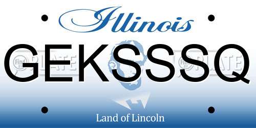 GEKSSSQ Illinois License Plate
