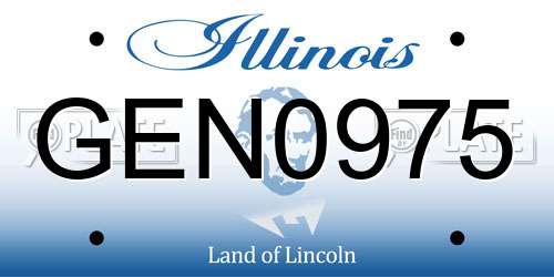 GEN0975 Illinois License Plate