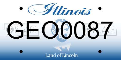 GEO0087 Illinois License Plate