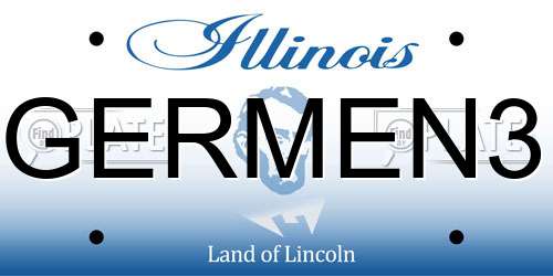 GERMEN3 Illinois License Plate