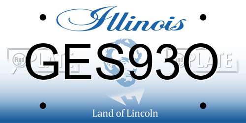 GES93O Illinois License Plate