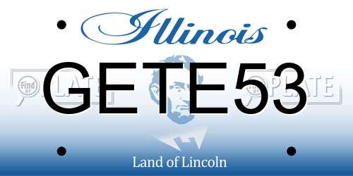 GETE53 Illinois License Plate