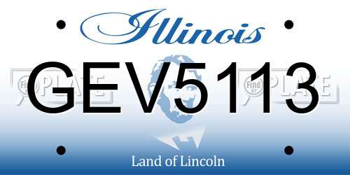 GEV5113 Illinois License Plate