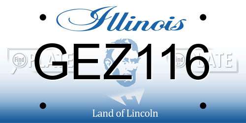 GEZ116 Illinois License Plate