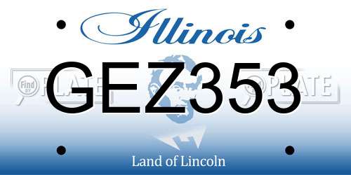 GEZ353 Illinois License Plate
