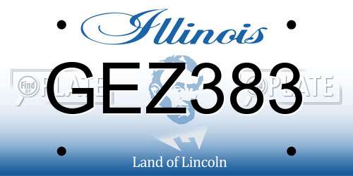 GEZ383 Illinois License Plate