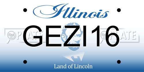 GEZI16 Illinois License Plate