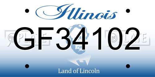 GF34102 Illinois License Plate