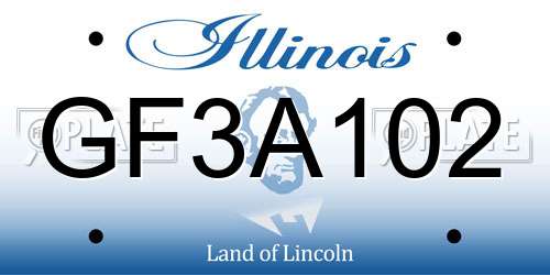 GF3A102 Illinois License Plate