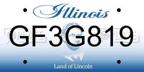 GF3G819 Illinois License Plate