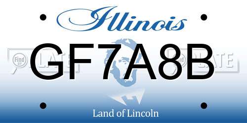 GF7A8B Illinois License Plate