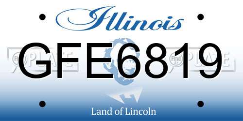 GFE6819 Illinois License Plate